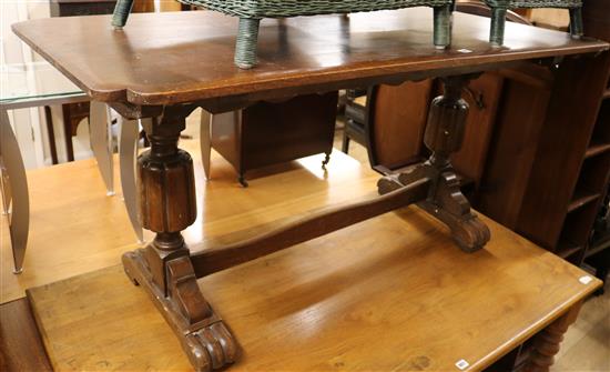 An oak refectory table W.152cm